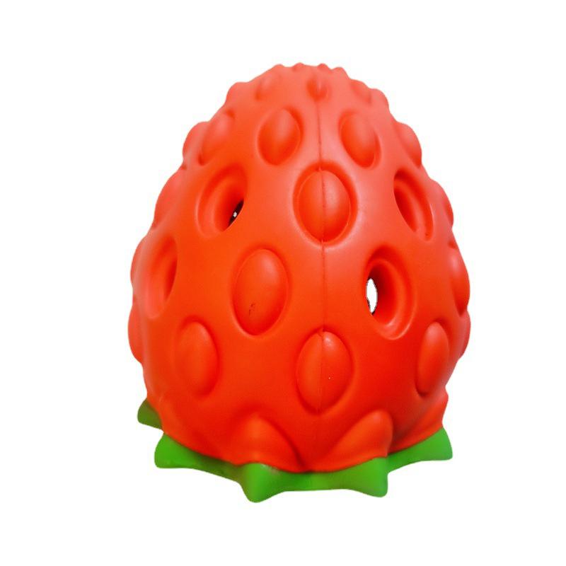 Dog Chew Toys Rubber Cute Strawberry Shaped Food Leaking Toy Durable Eco-friendly Food Dispenser Dogs Toy 2026