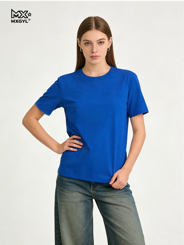 Women T-shirts 2026 Summer Tops Solid Short Sleeve Loose O-neck Casual Ladies Shirts Harajuku Korean Woman Tshirts