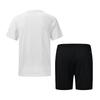Li-Ning Breathable Cool Round Neck Top And Mid Waist Solid Color Comfortable Shorts Casual Sports Set Unisex Sets White AATV059-3