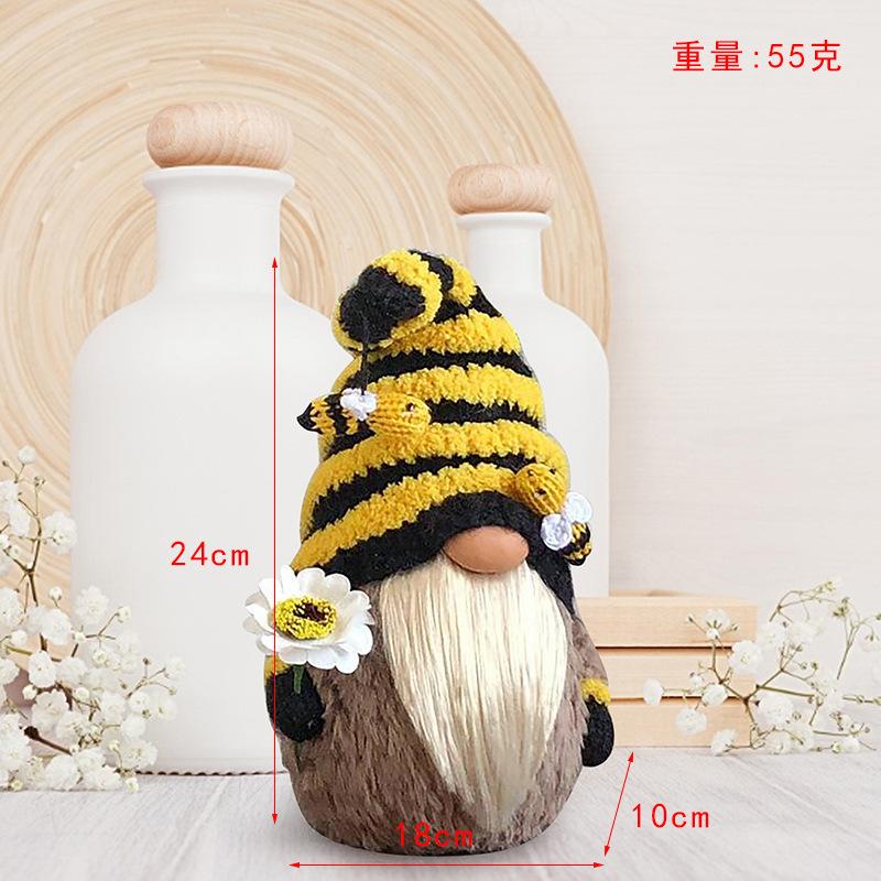 New Bumble Bee Striped Gnome Scandinavian Tomte Nisse Swedish Honey Bee Elfs Home Easter Faceless Doll Bumble Bee Striped Gnome