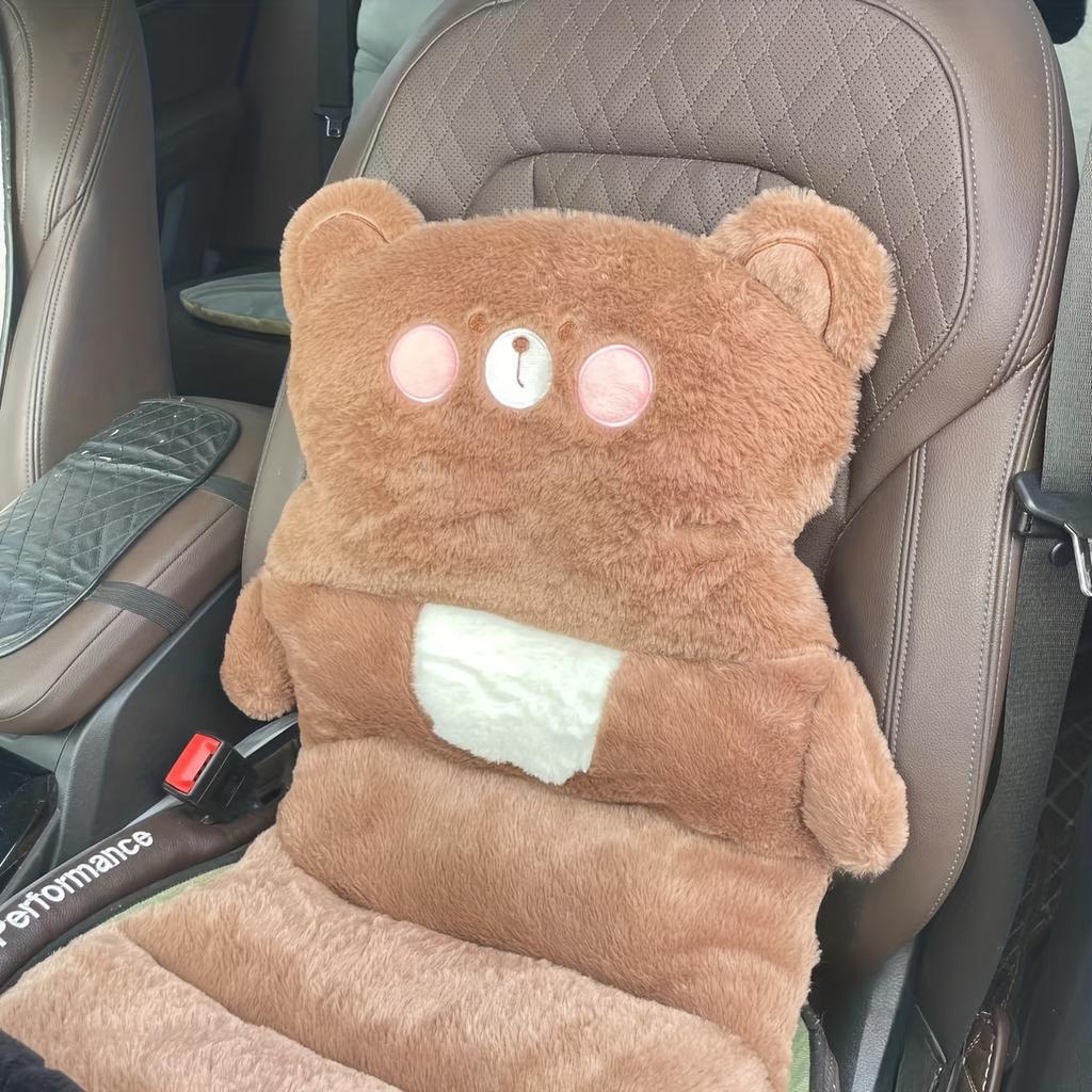 Integrated Cartoon Plush Comfortable Plush Car Seat Cushion for Thick and Warm Seat Cushions for Vehicles and Chairs