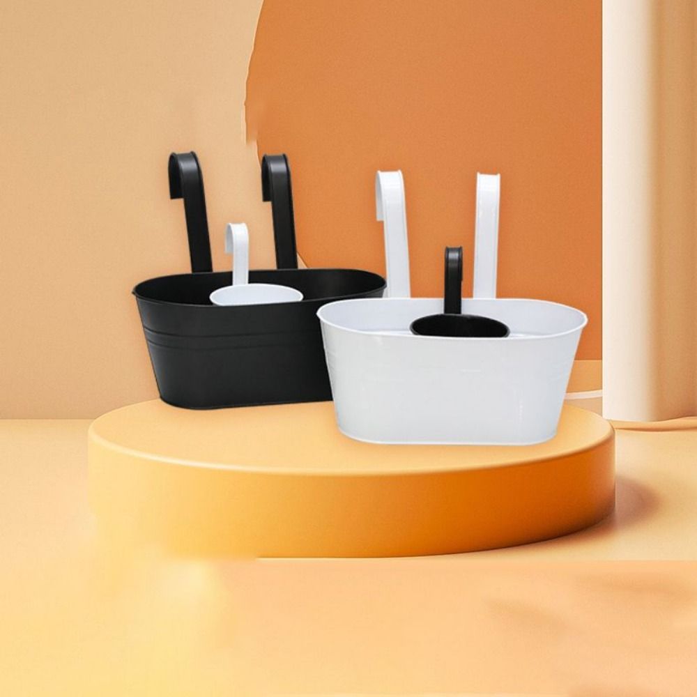 

With Drainage Holes Hanging Flower Pot Detachable Iron Bucket Reliable Plant Flower Holder Porch,