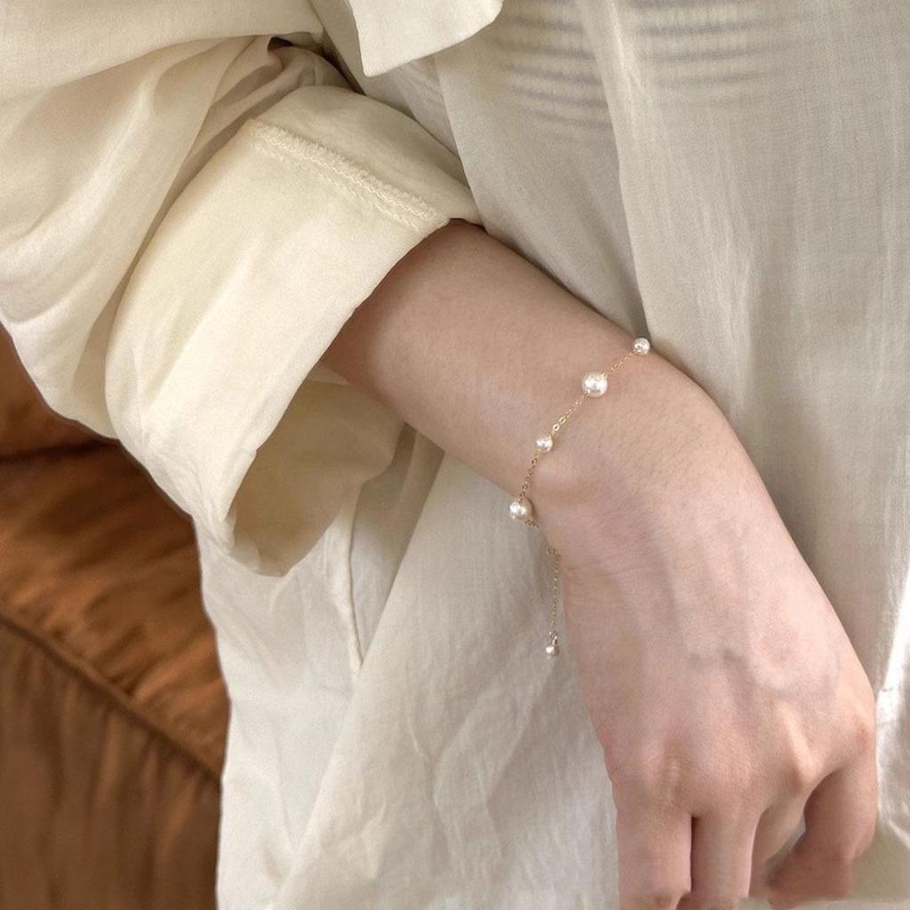 Gradient Starry Sky Pearl Bracelet - Women's 14k Gold-Filled Luxury Hand Jewelry