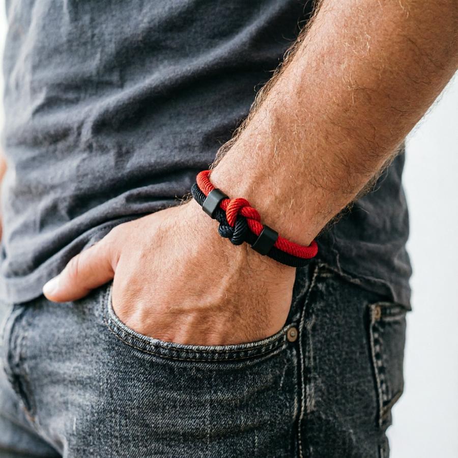 Two Tone Concentric Knot Cord Bracelet Men Premium Selected 4mm Fabric Lightweight Comfortable Sports Sweat Absorbent Braslet