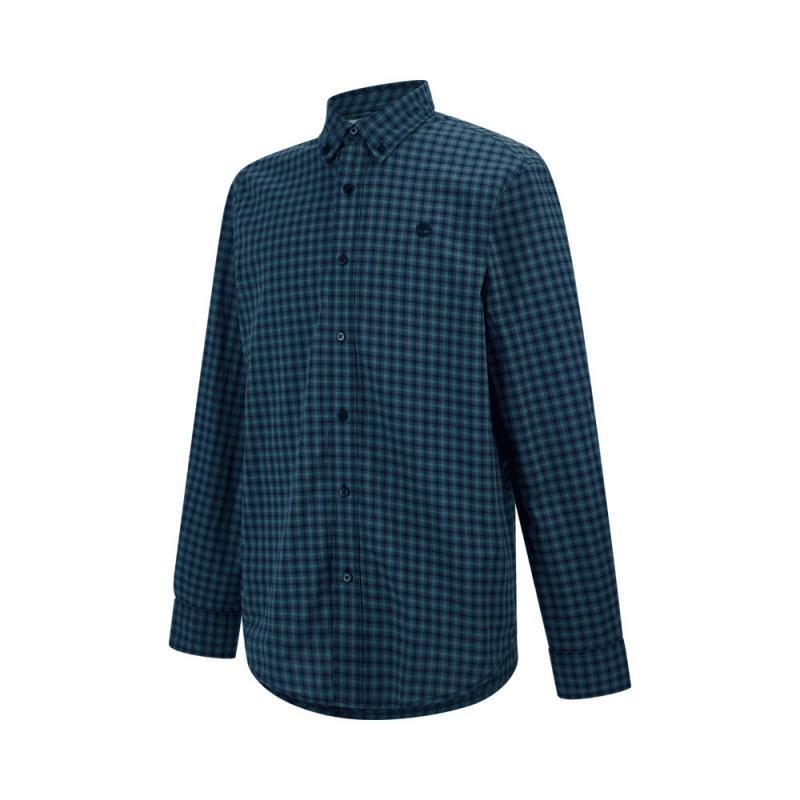 

Timberland Poplin Gingham Comfortable Versatile Sports Skin-Friendly Long Sleeve Shirt Men shirts Blue A691K-B68 XXL