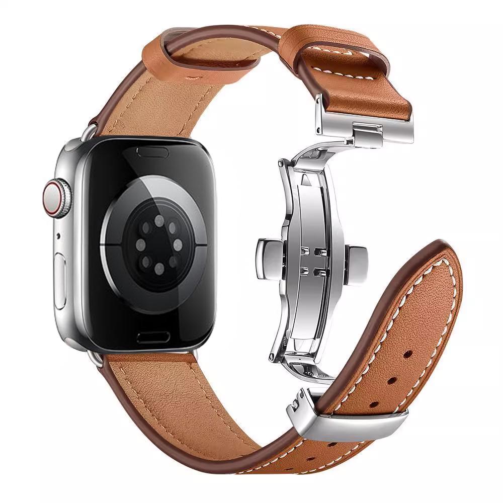Genuine Leather Strap For Apple Watch Bands 46mm 45mm Ultra2 49mm 44mm 40 41 42mm Bracelet Correa iWatch Series 10 8 7 9 SE 6 5