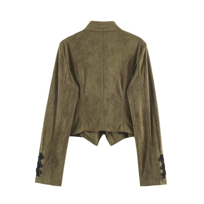 2026 Womens Street Fashion Faux Suede Knot Jacket W021 83140