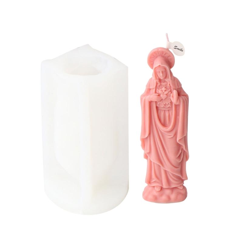 Bogini Maria Forma na Świecę Silikon Spożywczy Nieprzywierająca do DIY Świeca Mydło Gipsy Ręcznie Robione Ozdoby Odlewanie Żywicy
