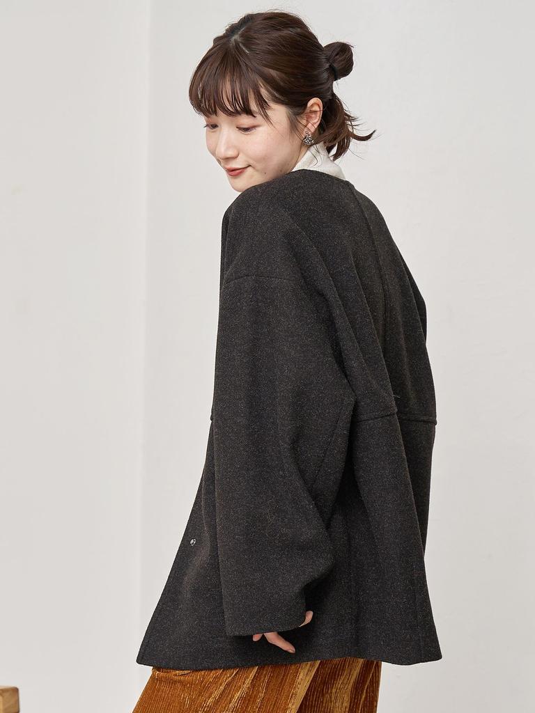 Cohen Light Melton Collarless Mid-Length Coat, 76606000000 2170 NATURAL (21), L