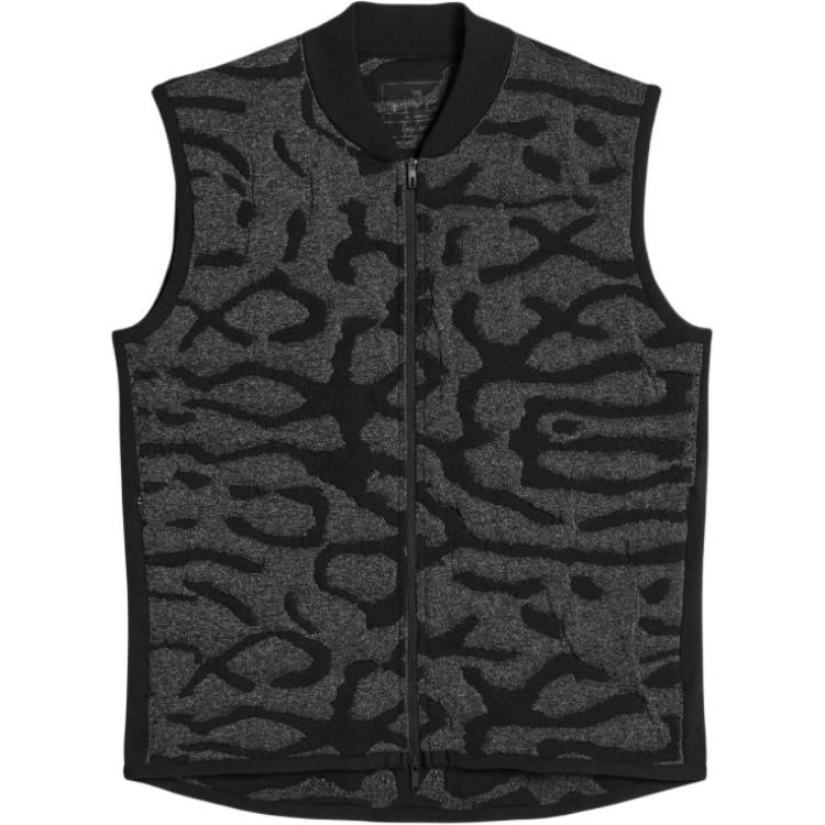 

Y-3 Patterned Print Baseball Collar Zipper Sleeveless Vest Unisex Vests Black IX0005 M