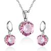 Titanium Steel Round Crystal Rhinestone Necklace And Earrings Set Fashion Jewelry Two Piece