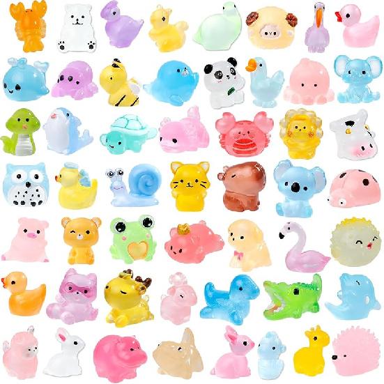 42 Pcs Mini Resin Animals 42 Styles Resin Animals Figurines Bulk for Fairy Garden Miniature Dollhouse Accessories Hide Crafts Decor