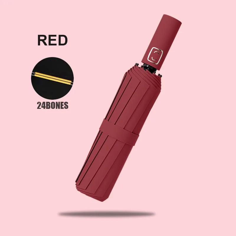 

Large 24-Bone Solid-Color Outdoor Sunshade Uv Protection Automatic Umbrella, Light Folding, Simple Yet High-End Large Umbrella metal-fiber composite&24K
