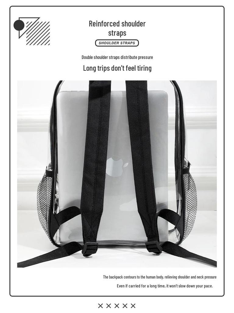 Waterproof Transparent PVC Large-Capacity Student School Backpack