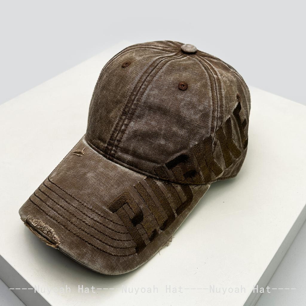 And Women Bandhnu Broken Style Embroidered Side Letter Prints Baseball Caps Sun Protection Street Style All-Match Distressed Peaked Hats Fashion
