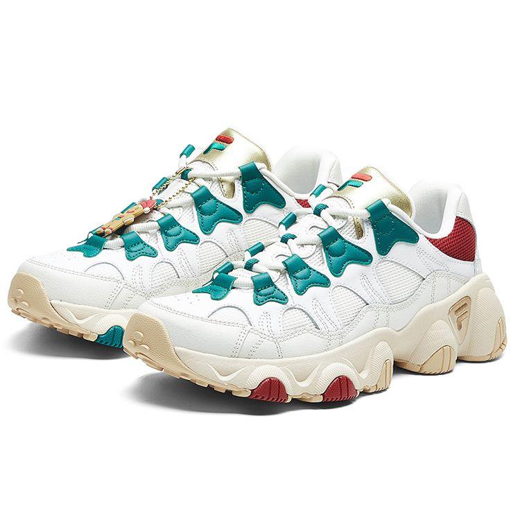 Fila Jagger Stoff Synthetikleder Lebkuchenmann Retro Sport Low-Top Lifestyle Schuhe Damen Sneaker Weiß Braun F12W011412FWL