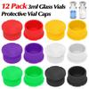 A96I-Protective Vial Caps- 12 Pack 3Ml Glass Vials 6 Assorted Colors, Leak-Proof Dust-Resistant Lids Cover For Flip Off Caps