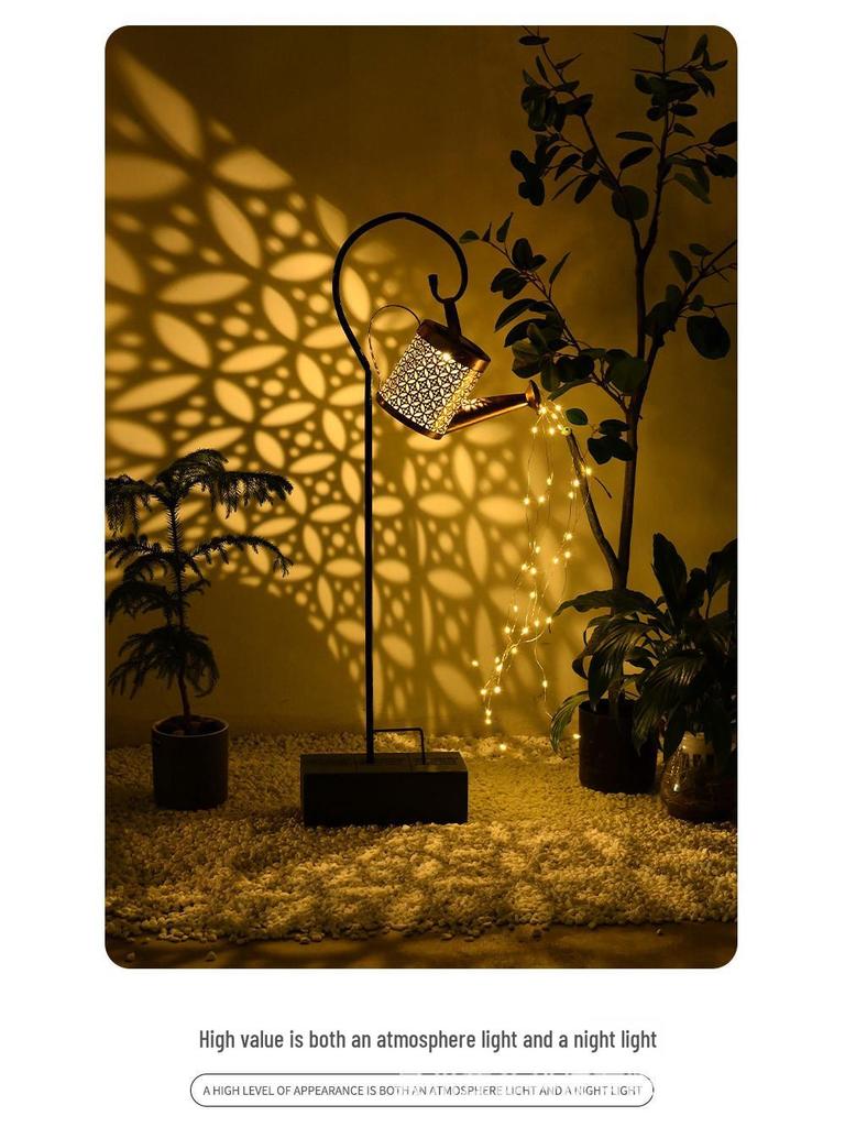 Solar-Powered Waterproof Hanging Garden Lantern with Light and Shadow Effect