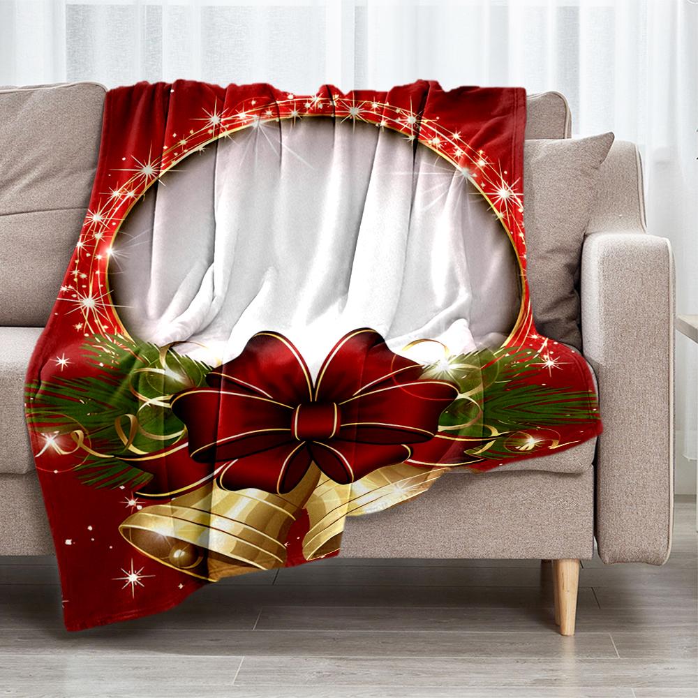Christmas Santa Claus Theme Printed Blanket - Perfect for Couch, Bed, Travel & Outdoor Use | Machine Washable, Cozy & Durable.