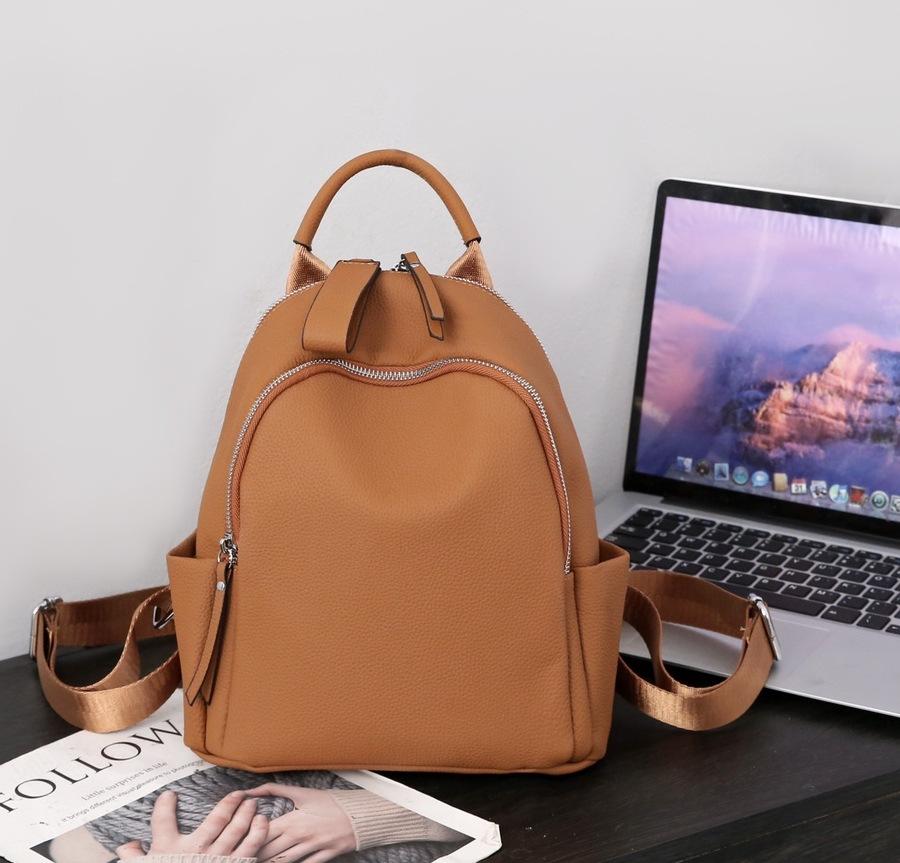 2024 Luxury Brand Women Backpack Women's Fashion Backpack Solid Color Large Capacity Cowhide Women's Backpack