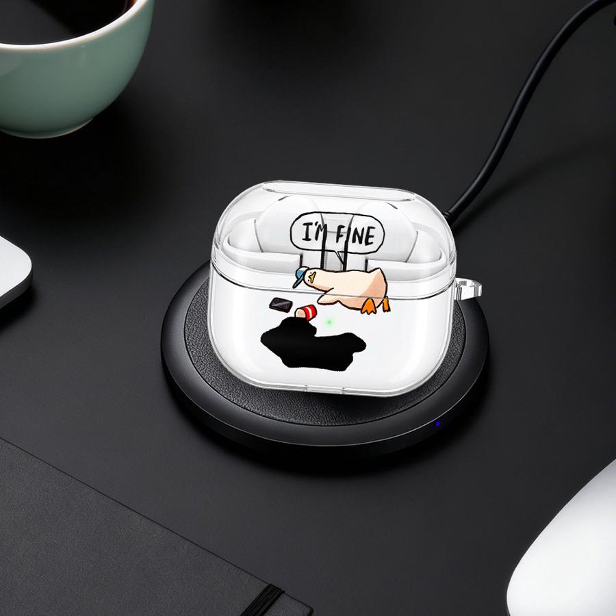 Cartoon Duck Clear Earphone Cases Cover With Hook Case For Samsung Galaxy Buds 2Pro 3Pro 4 Pro Live 4Pro 3 FE 2