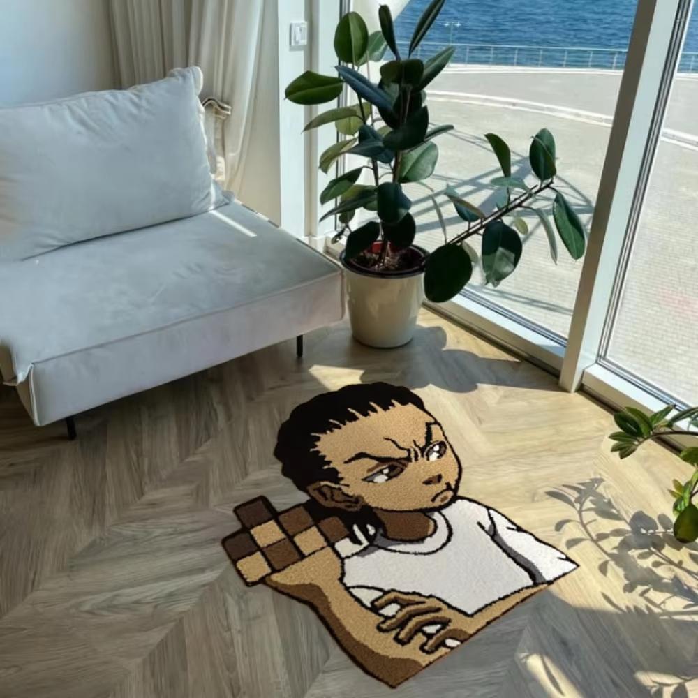 Cartoon Character Shaped Rug Children's Bedside Rug for Bedroom Soft Non-Slip Living Room & Bathroom Mat Home Decor