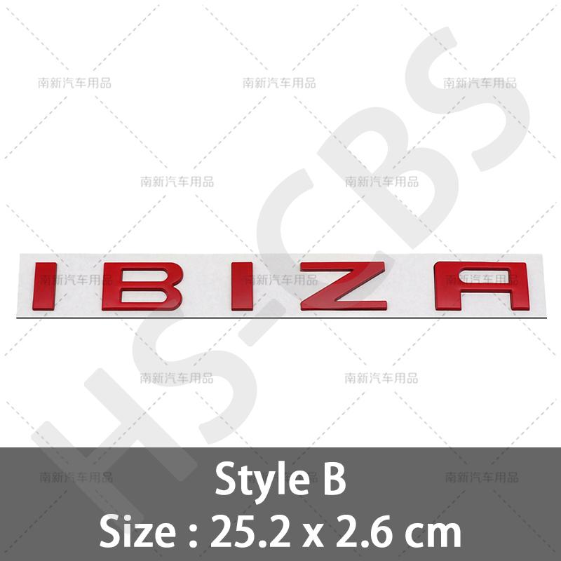 3D Metal Ibiza Emblem Car Rear Trunk Stickers Auto Body Decal Badge For Ibiza Letter Logo Decal Stickers Car Styling Accessories