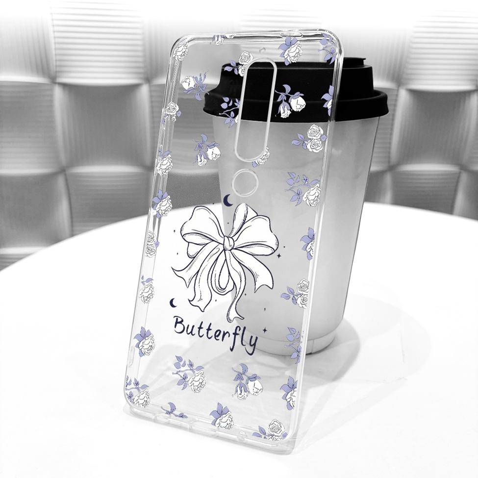 For Nokia 6 2018 Clear Case Cover Aesthetic Luxury Cute Cat Fashion Butterfly Funny Painted Phone Casing
