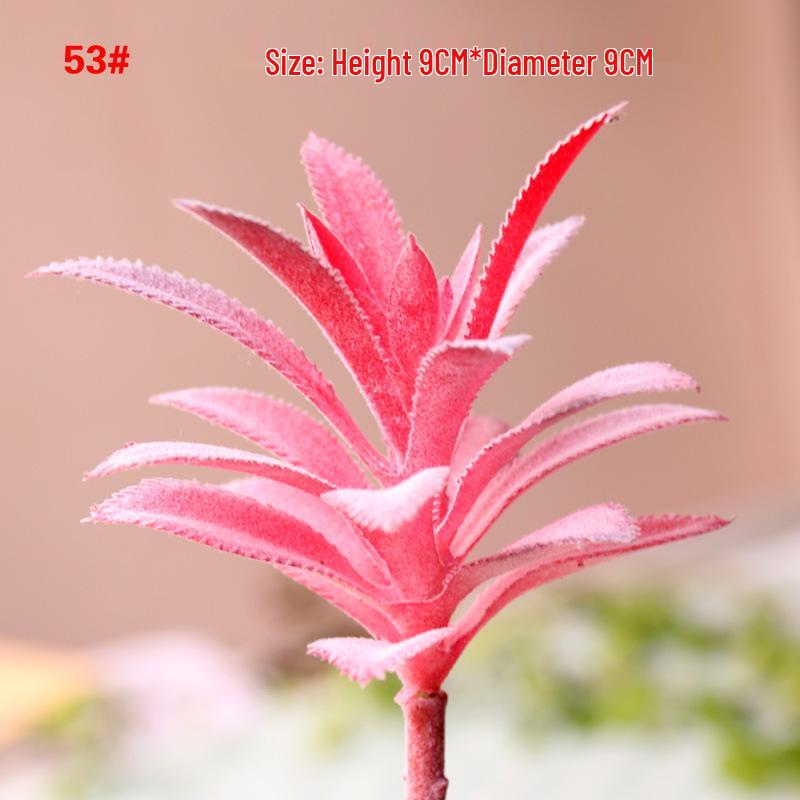 Realistic Flocked Succulents: Small Artificial Green Plant Wall Decor for Interiors
