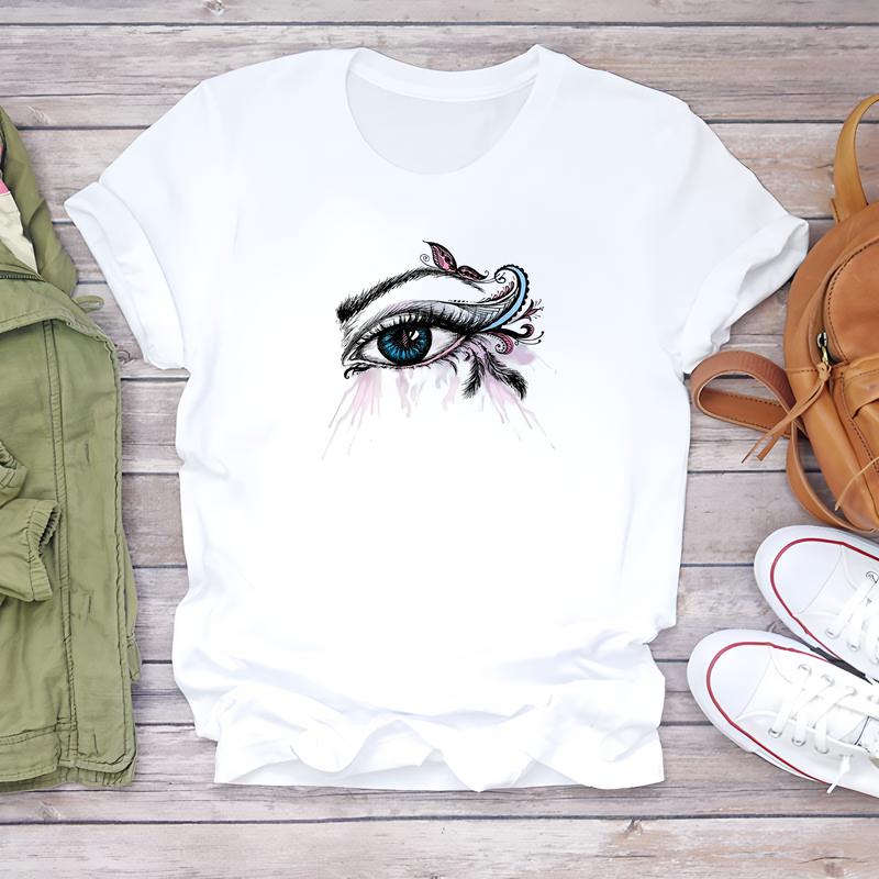 

Милая женская футболка с принтом, летний стиль, короткий рукав, идеально подходит для ежедневного модного ношения. 5XL