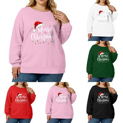 Women's Fashionable Casual Plus-Size Long Sleeve Pullover Printed Sweatshirt