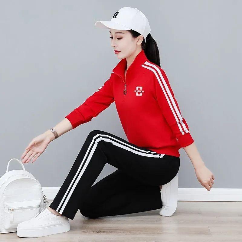 Spring and autumn new half-zip sweatshirts, fashionable ghost step dance fitness wear, square dance apparel, sports sets for women