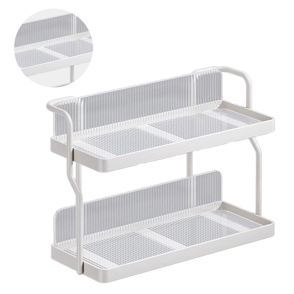 Countertop Shelf Organizer Carbon Steel 2 Tier Multifunctional Kitchen Spice Rack for Bedroom