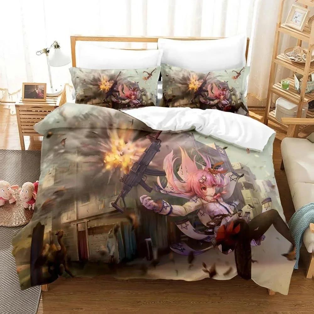 

Comforter 3D Game Girls Frontline Bedding Set Single Twin Print With Bed Soft Single Double Queen Super King Size Comforter (quilt)-EU Single(135*200cm)3pcs