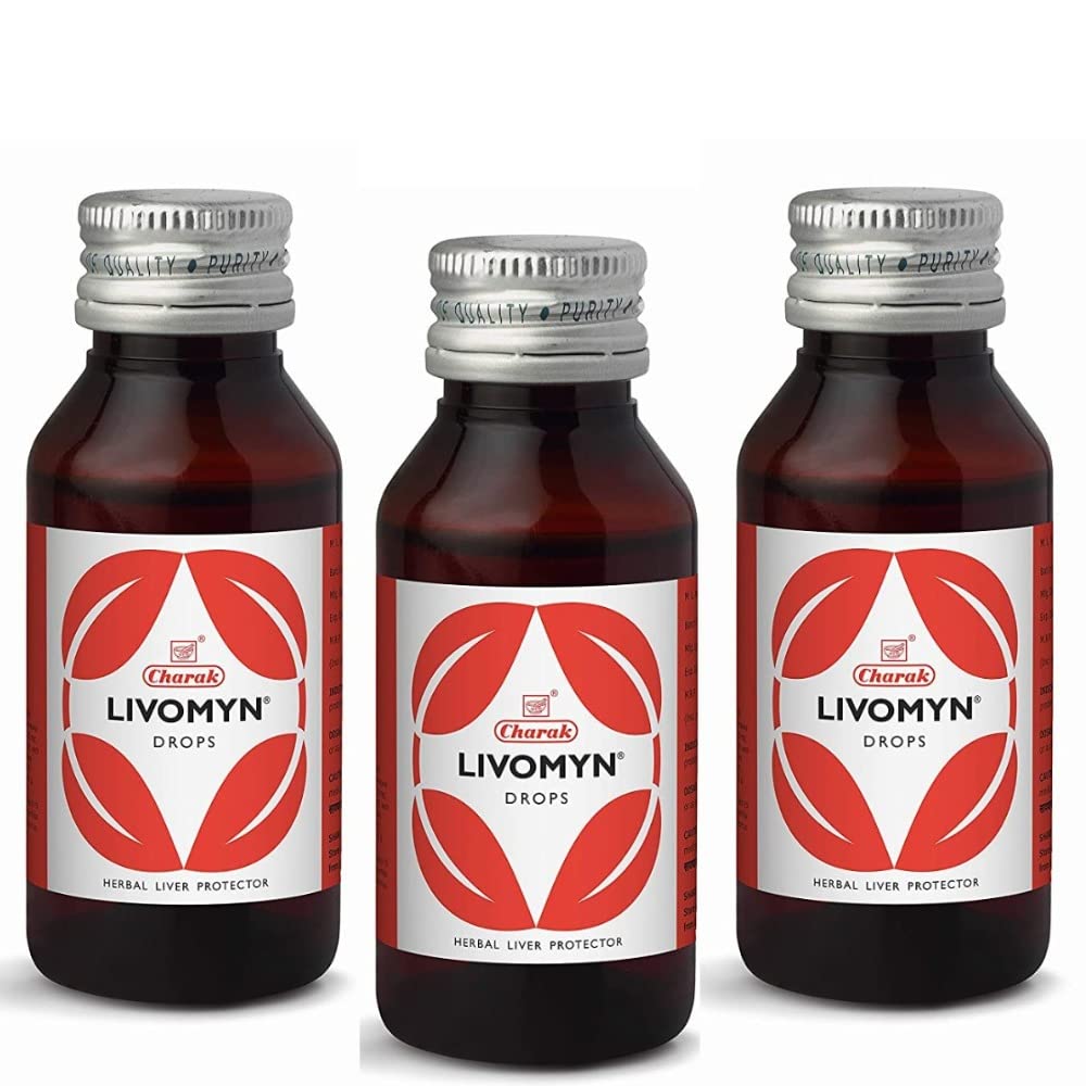 Charak Pharma Livomyn Drops For Children Liver Support Herbal Liquid Supplement 60 ml X Pack Of 3 Daily Wellness Formula