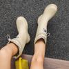New medium tube rain shoes, women's non-slip water shoes, fashion water boots, thick-soled rain boots and velvet work rubber shoes