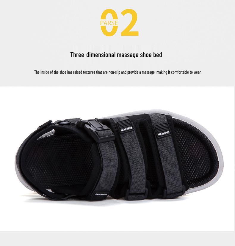 Men’s 2025 Versatile Non-Slip Rubber Sandals: Breathable, Odor-Resistant Casual Sports Beach Shoes