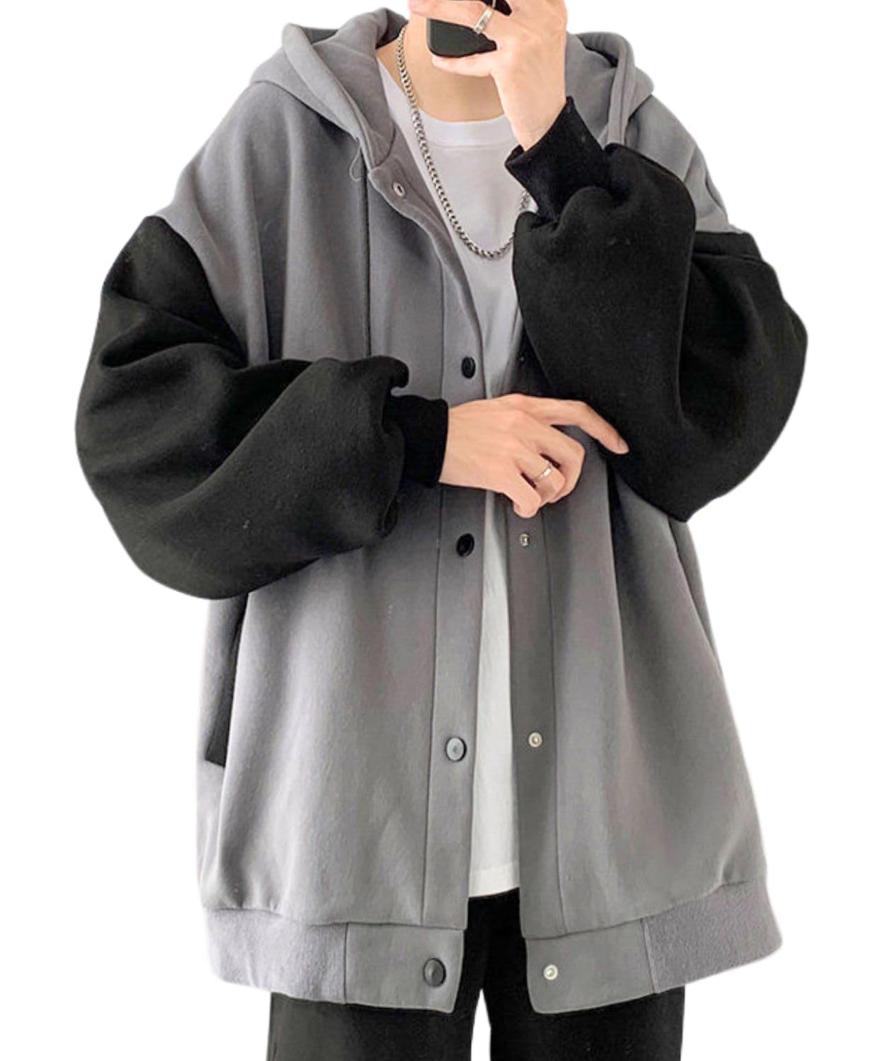 

Pangenee Winter Stylish Cold for Everyday Wear Men s Hoodie, Outerwear, Jacket, Jumper, Blouson, Casual, Oversized, Weather, Masculine, Lightweight, серый