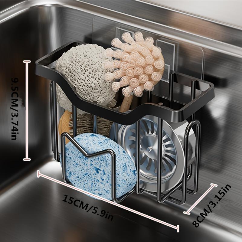 Stainless Steel Sink Drain Rack Dish Washing Cloth Pot Brush Storage Rack Stainless Steel Sponge Rack Drain Basket