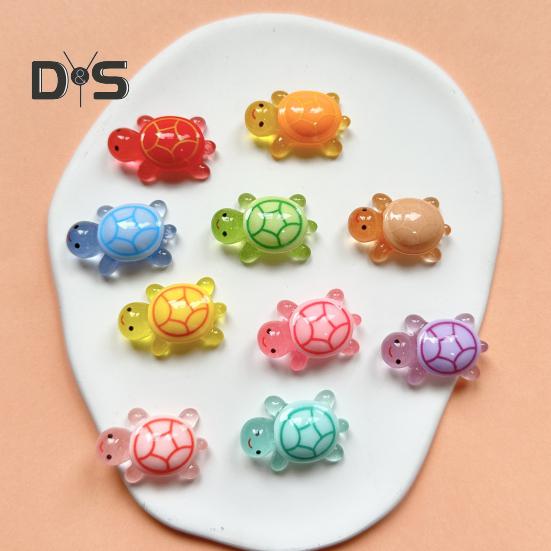 20Pcs Mini Luminous Turtle Figurine Glow-in-the-dark Tiny Colorful Tortoise Model Miniature Resin Animal Statue Decoration Ornament Party Favors