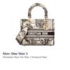 Dior Lady D Lite Embroidery Handbag, Shoulder Bag, Crossbody Bag, Handbag Medium Women's Milk White M0565ORHZ-M941