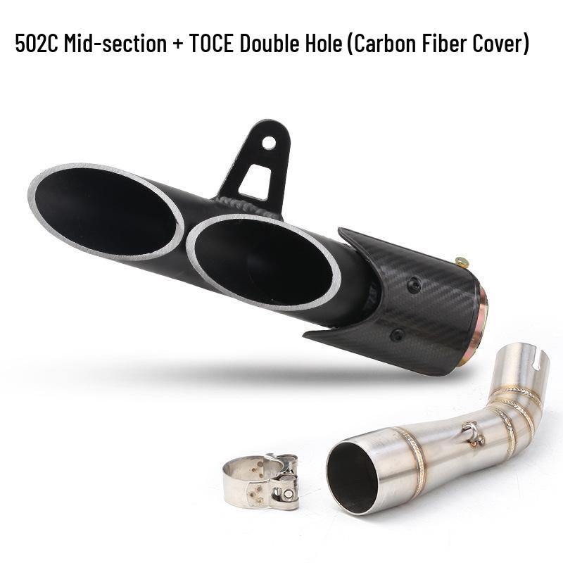 Compatible Mid and Rear Pipe Exhaust for Benelli Leoncino 500, Jinpeng TRK502, Big Devil 502C.