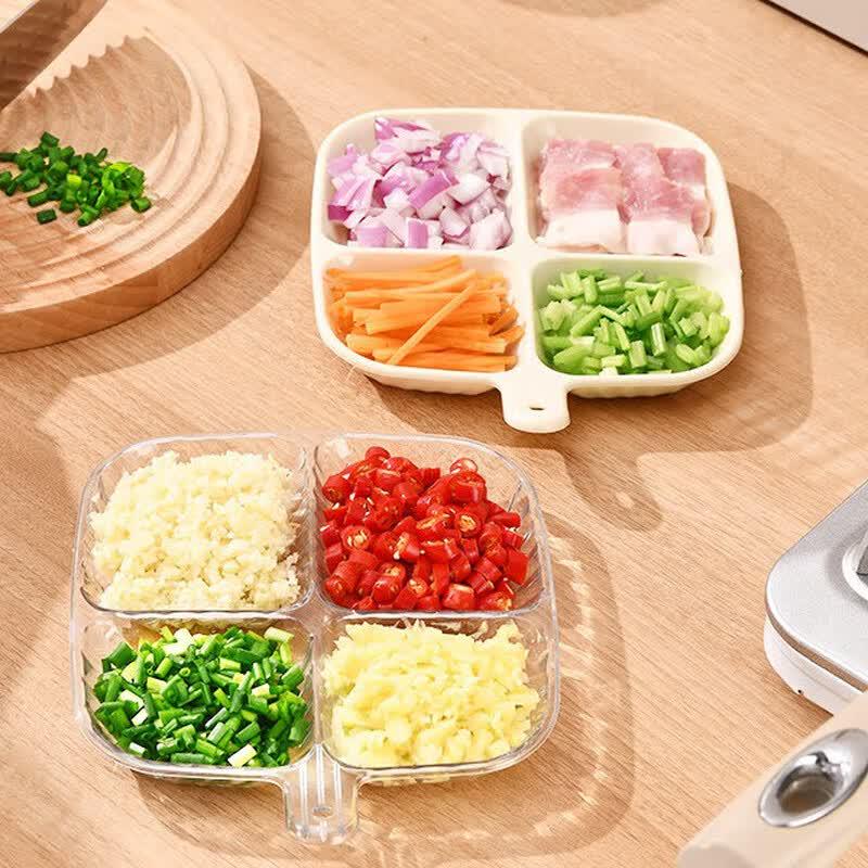 Набор из 2 квадратных контейнеров BaiJie с 4 отделениями для подготовки продуктов