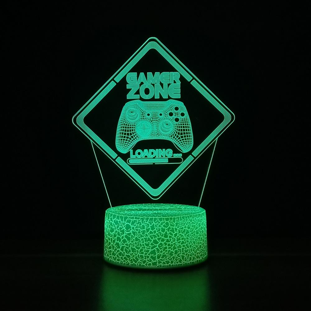 Creative 3D Game Controller Desk Lamp: 7-Color LED Decorative Night Light for Xbox