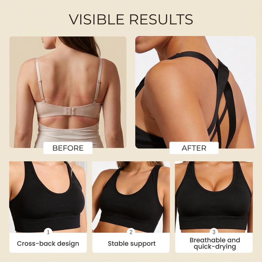 Zeriluna Cross Shock Absorption Sports Bra: Stable, Breathable, Quick-Dry Support for Full Bust.