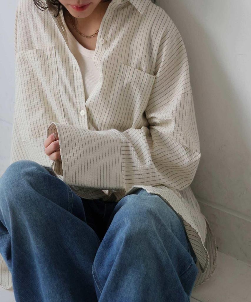 Antiqua Big Cuff Striped One Size Ivory Women's Shirt, ESA-00209, 28,