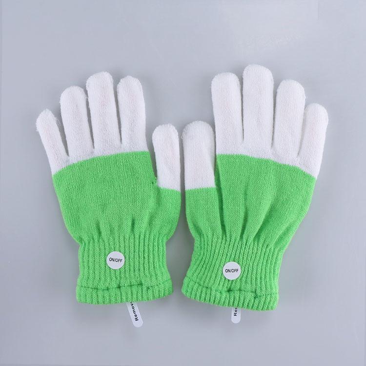 LED Multicolor Light-Up Fingerless Gloves for Halloween & Christmas - Flashing White Knit for Adults & Kids