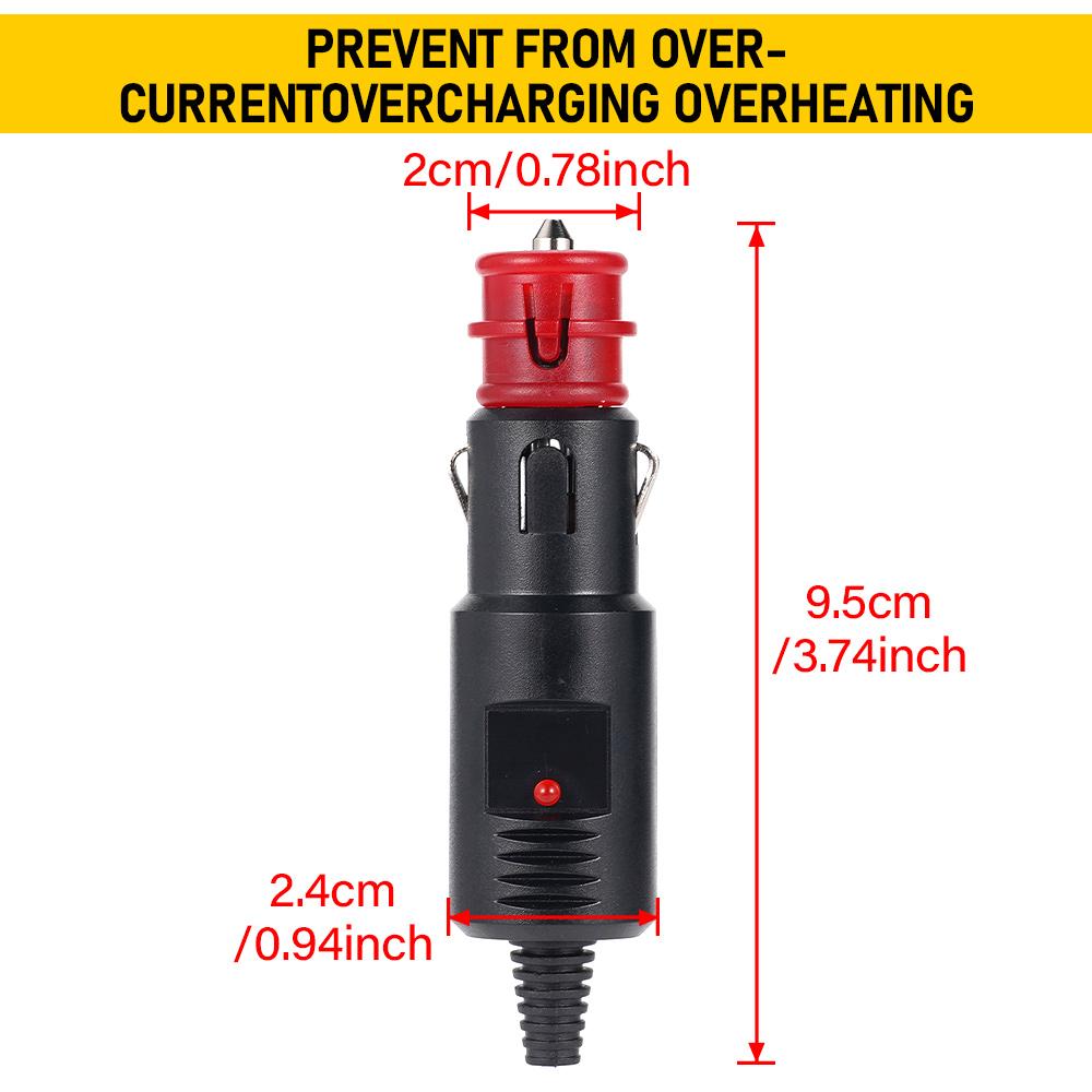 Car Cigarette Lighter With Indicator Light European Cigarette Lighter  Connector General Automotive Accessories 12V-24V 8A