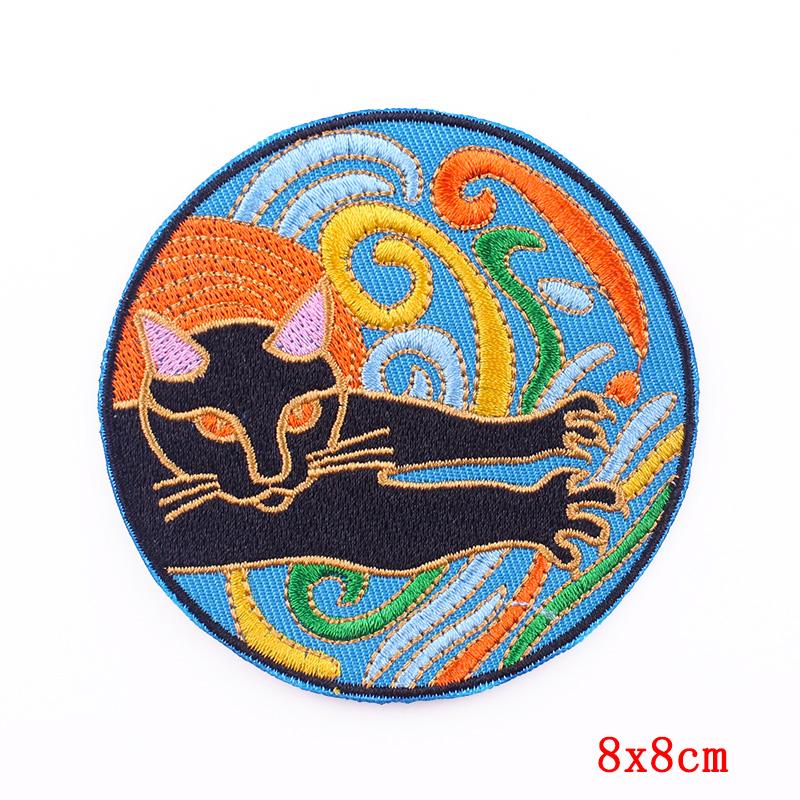 Punk Heart Embroidery Patch Iron On Patches For Clothing Thermoadhesive Patches On Clothes Waves Applique/Patches On Clothes