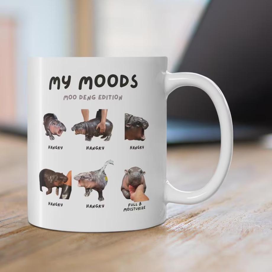 Baifenbai Home Furnishing New Hippopotamus Emoji Ceramic Coffee Mug Tea Mug Zoo Gift